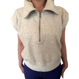 Abercrombie Soft AF Collection Collared Sleeveless 1/2 Zip Sweatshirt. Sz Small